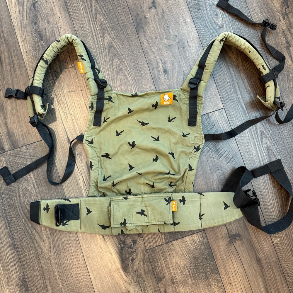 Tula Free-to-Grow Carrier SOAR Olive Green Bird Print Carrier